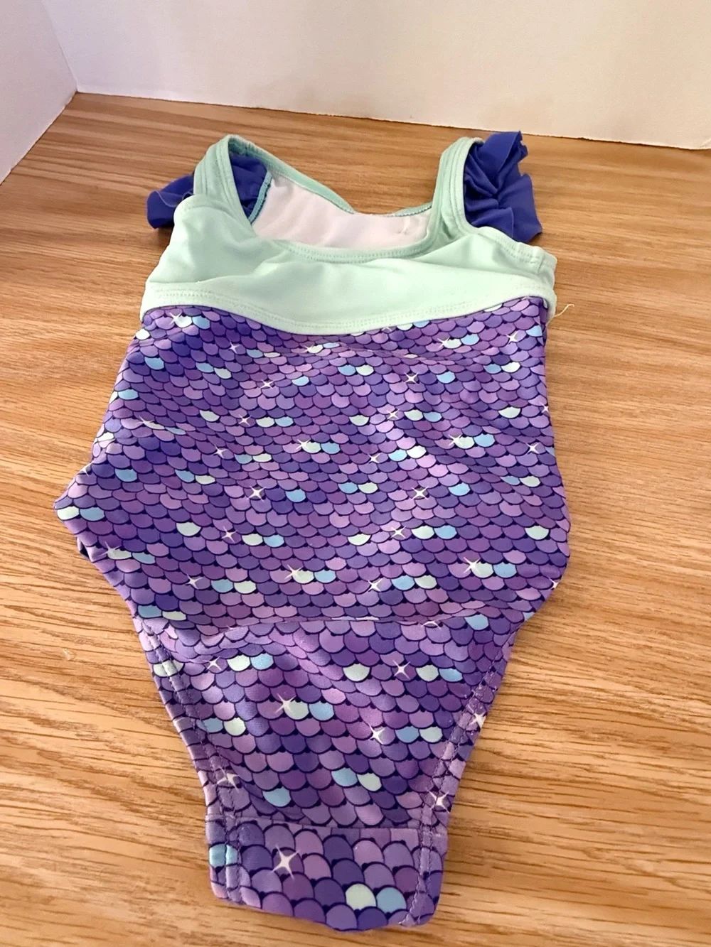 Gabby’s dollhouse 2T girls Mint & Purple Mermaid Cat One-Piece Swimsuit